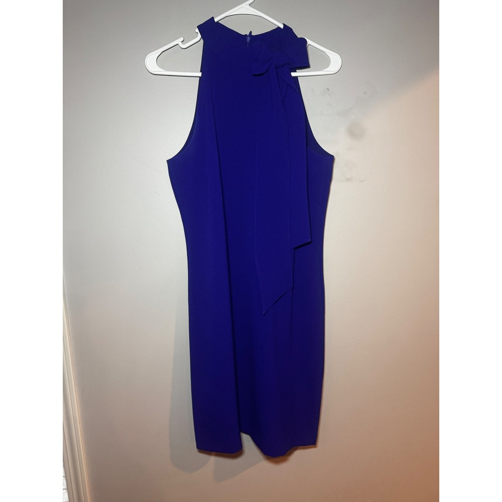 Vince Camuto Royal Blue Halter Bow Neck Cocktail Dress Size 10